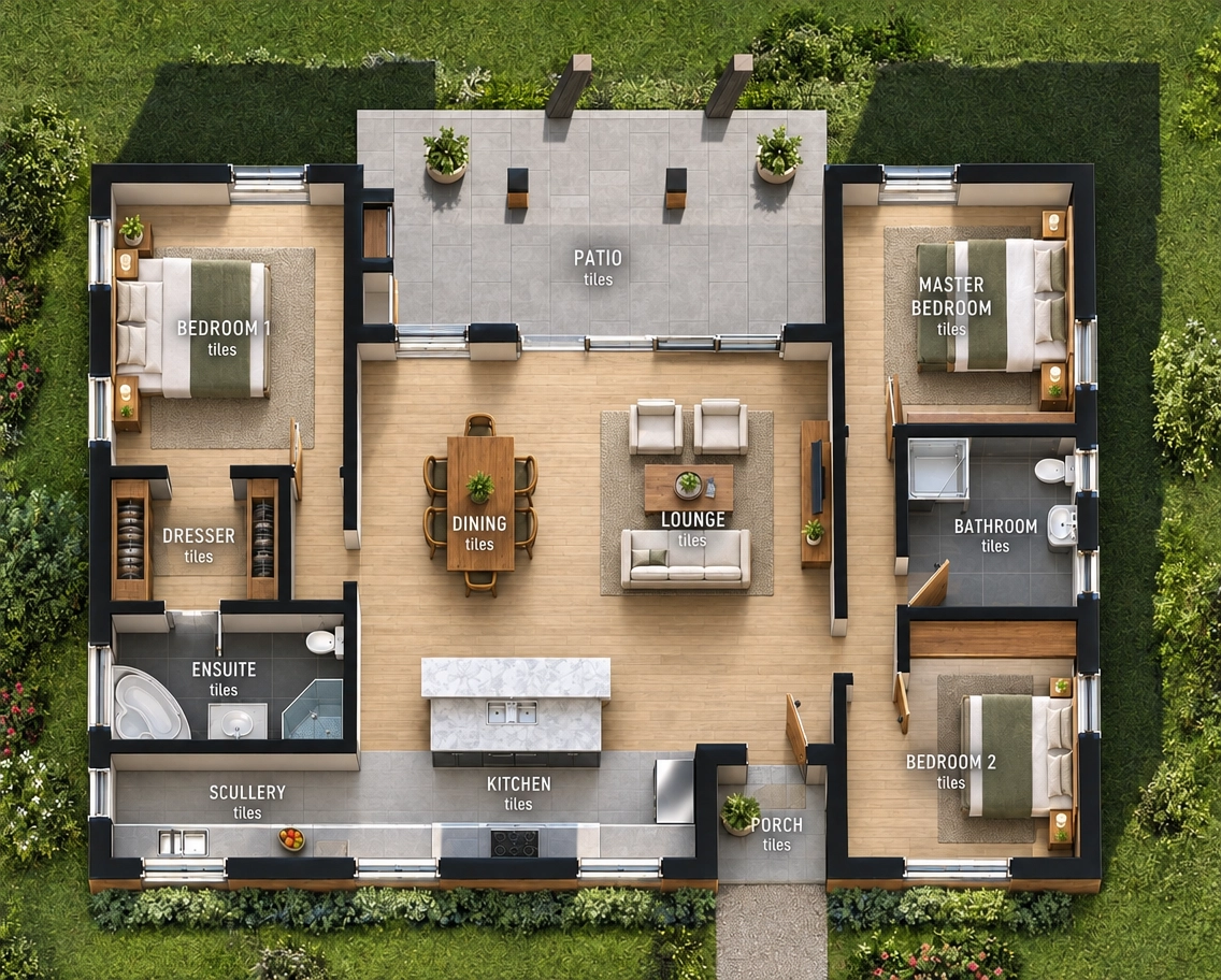 Three Bedroom House Plan Image 8