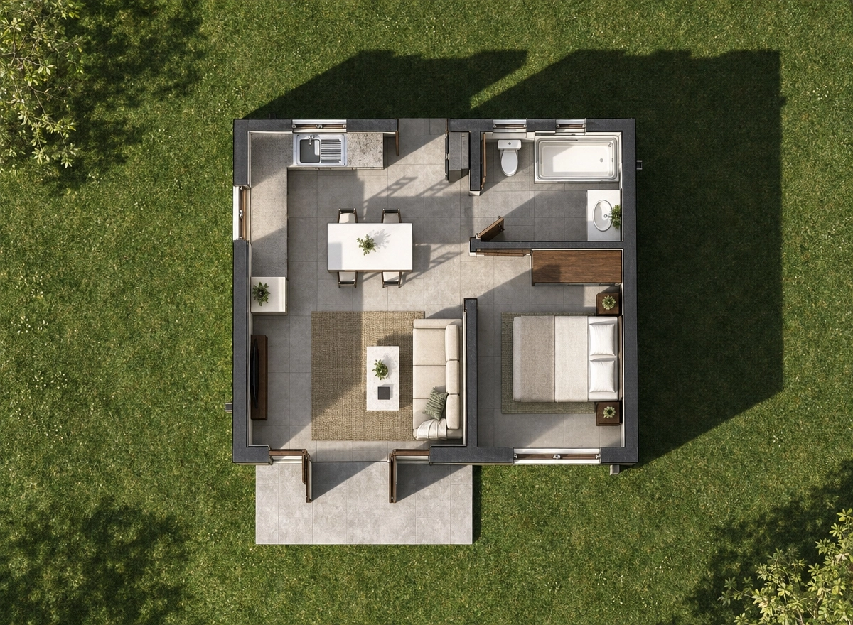 One Bedroom Flat Plan Image 7