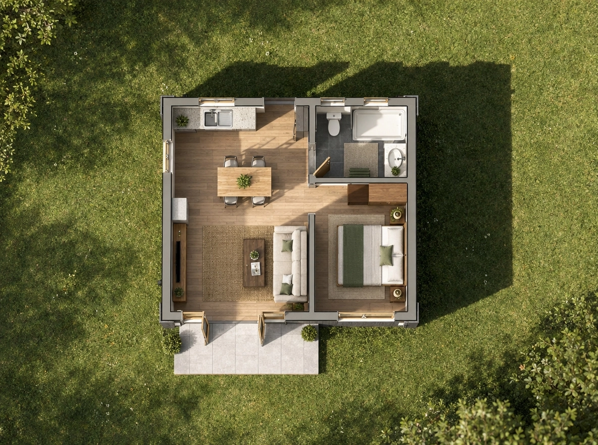 One Bedroom Flat Plan Image 2